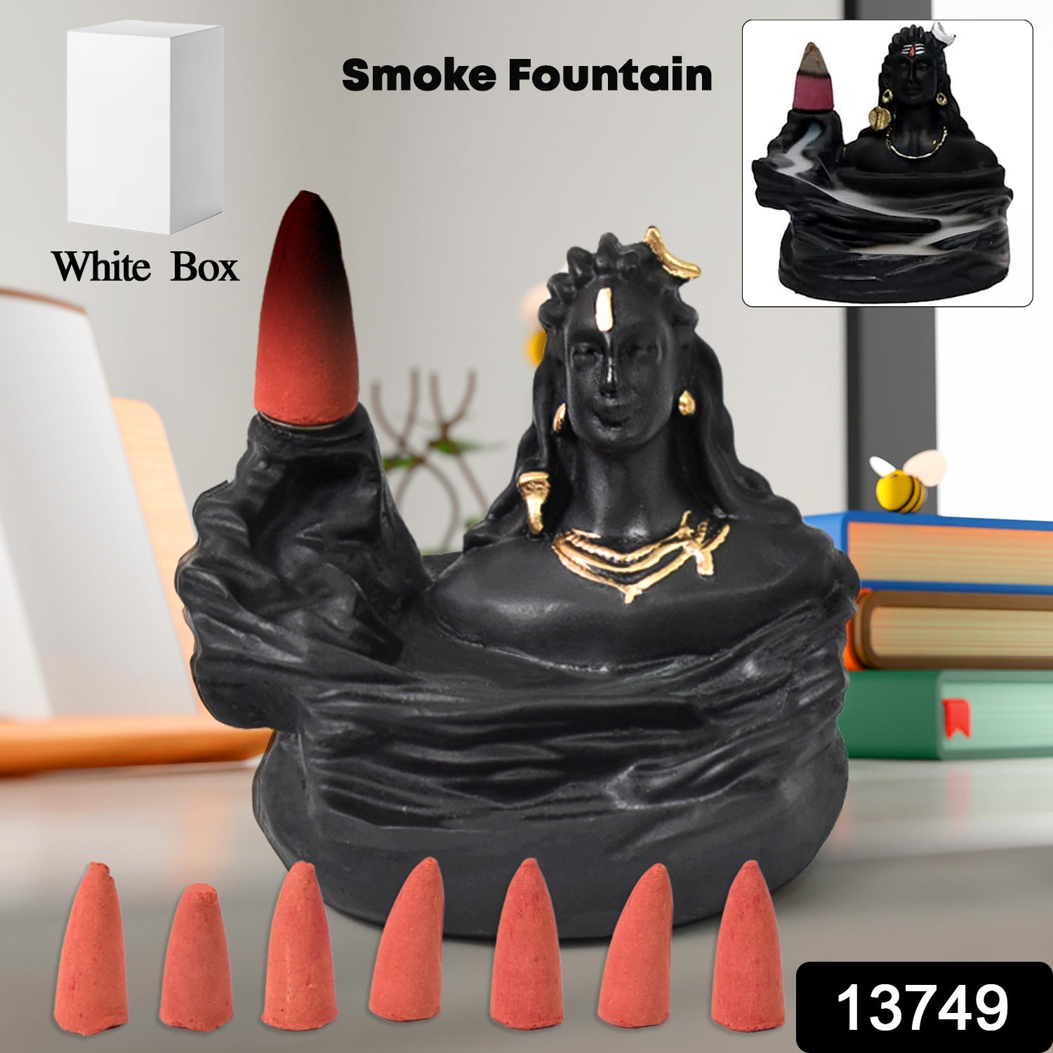 Adiyogi Shiva Backflow Smoke Fountain Incense Holder Burner (1 Pc)-Home Improvement-AniGuess-AniGuess