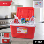 durable red ice storage cooler box travel use