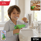 Kids Cartoon Toothbrush with Airplane Toy (2 Pc Set)